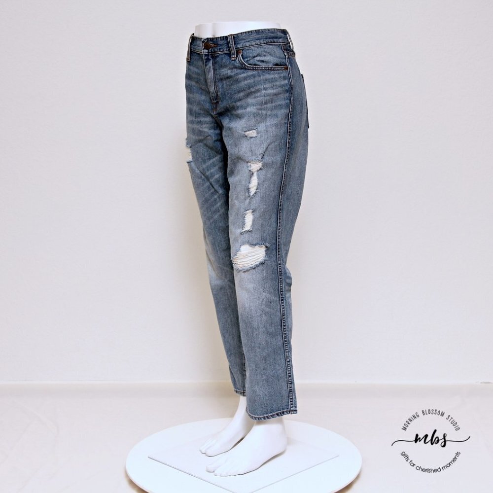 J. Crew Broken In‎ Boyfriend Distressed Straight Leg Jeans